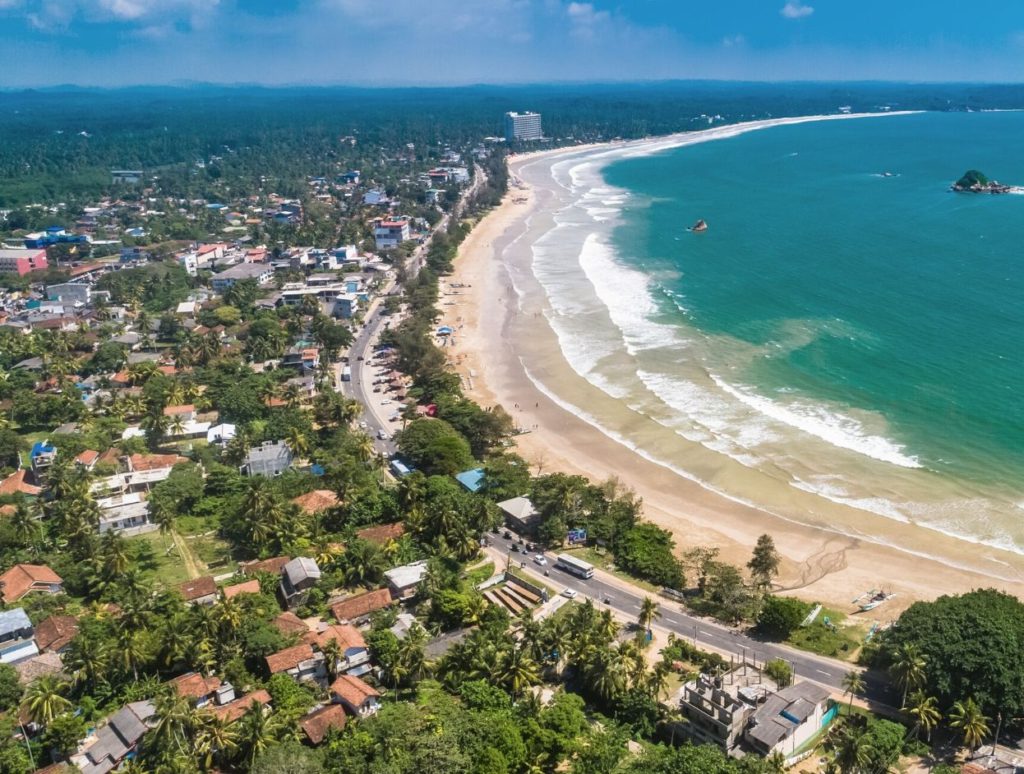 Aerial view of Weligama Beach