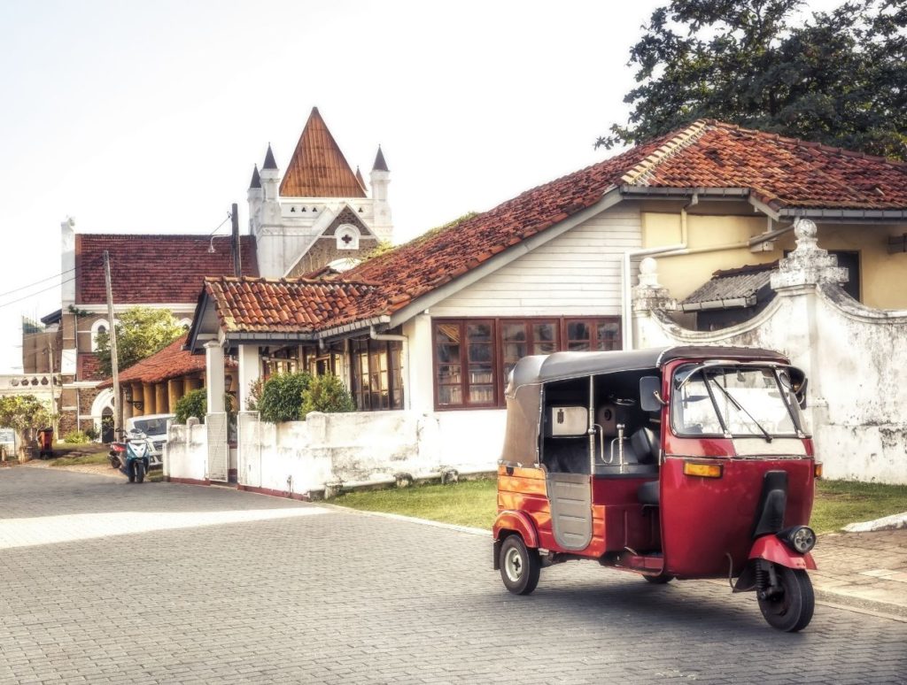 A tuk tuk in Galle Fort