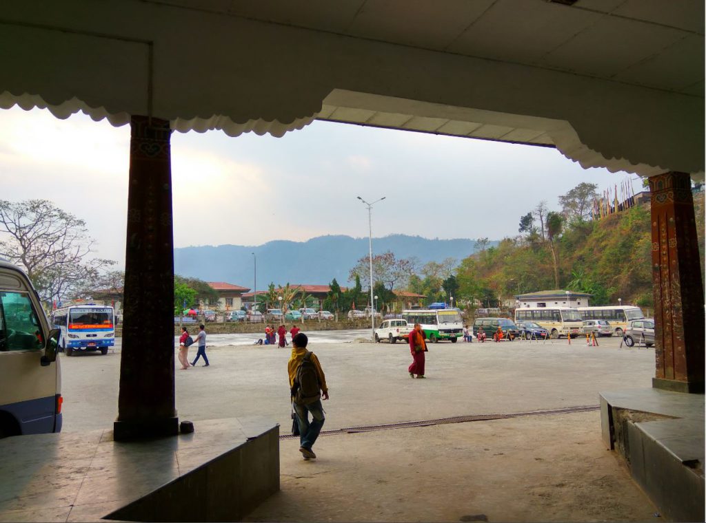 Waiting for the bus at the bus station at Phuentsholing
