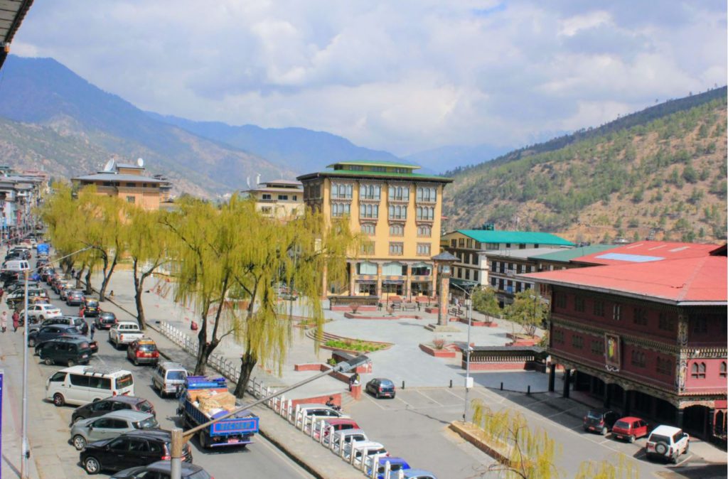 Thimphu from the hotel window