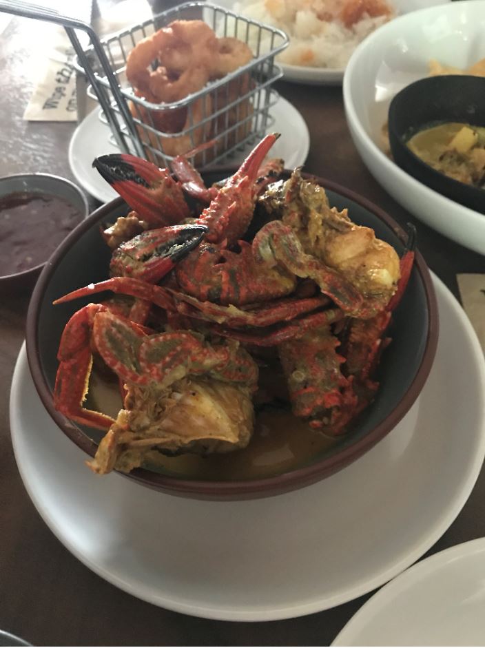 Crab curry for lunch, Sri Lanka