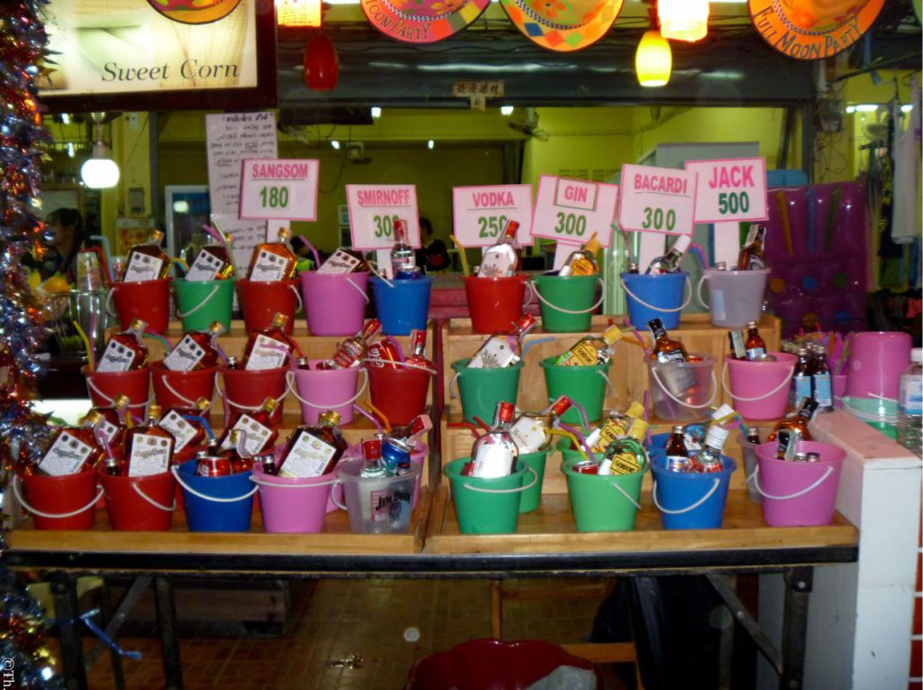 Alcohol bucket at Full Moon Party, Thailand