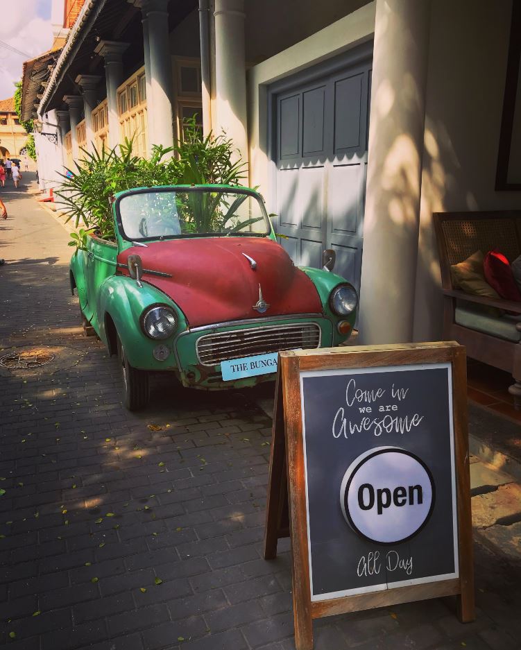 Decor outside a restaurant at Galle Fort