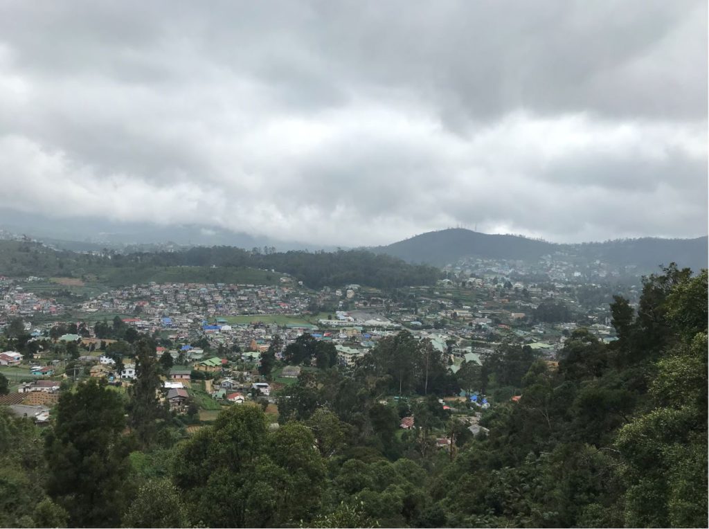 View of Nuwara Eliya from Lover’s Leap waterfall