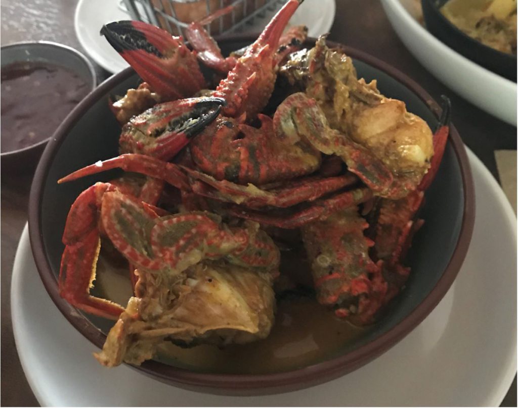 Crab curry in Galle, Sri Lanka