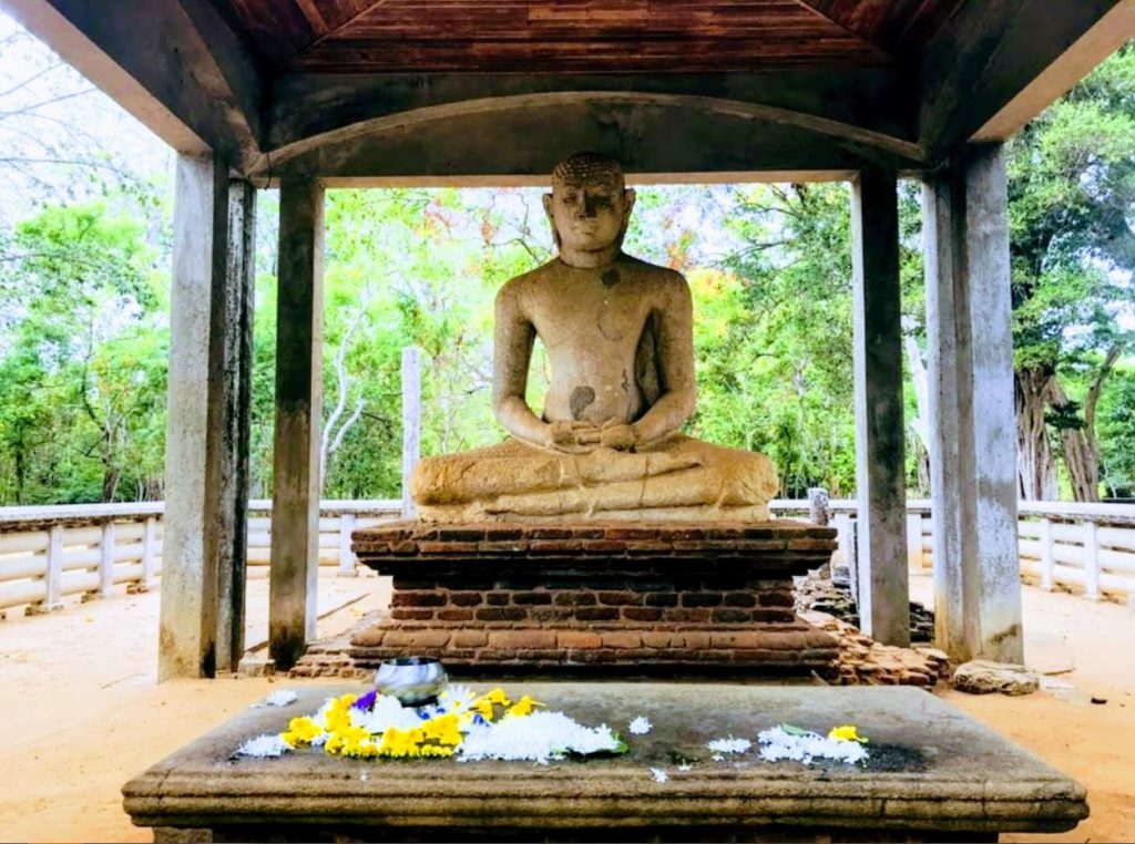 A statue of Buddha at Anuradhapura, Sri Lanka