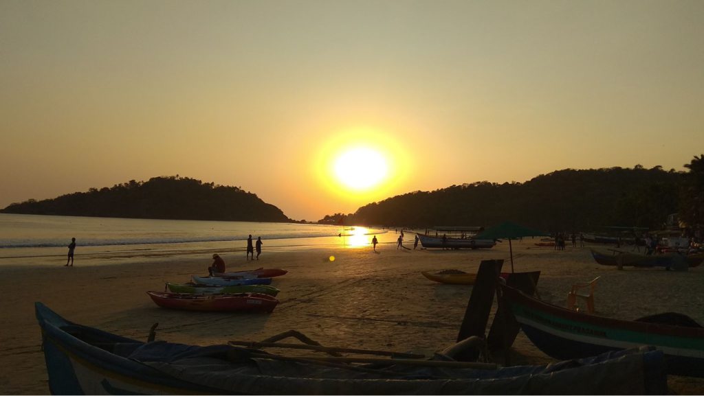 Palolem beach at sunset