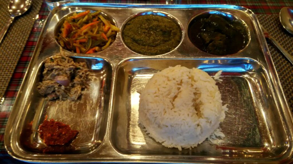 A traditional Khasi meal in Meghalaya