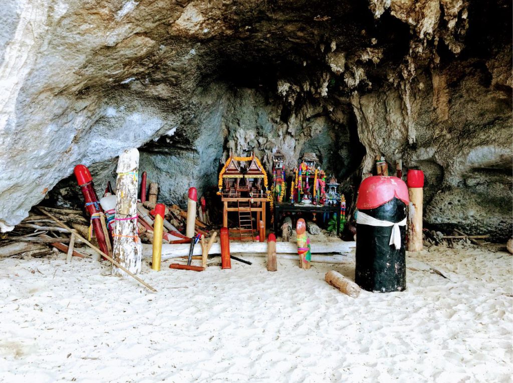 Cave temple worshiping phallus at Railay beach
