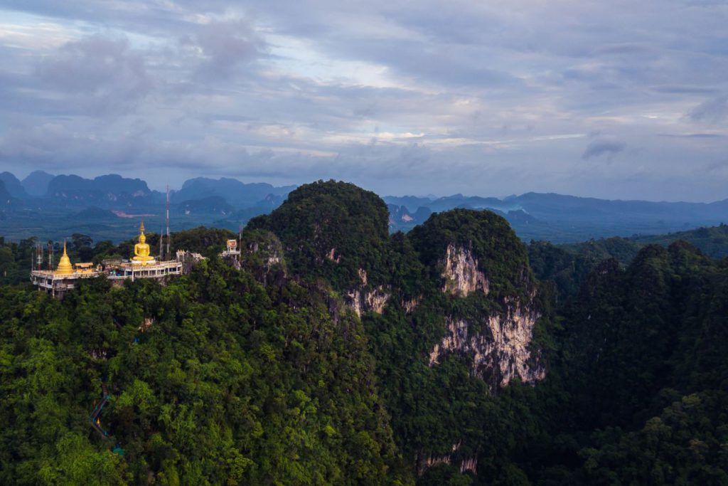 Aerial view of Wat Tham Sua or Tiger Temple, Krabi