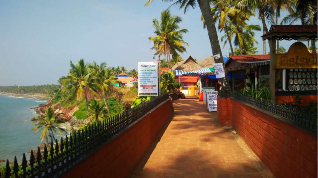 Shops around Varkala town, Kerela