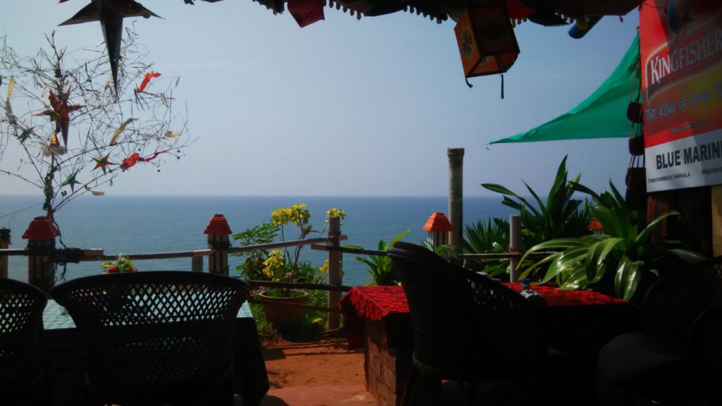 View from the restaurants on the cliff in Varkala