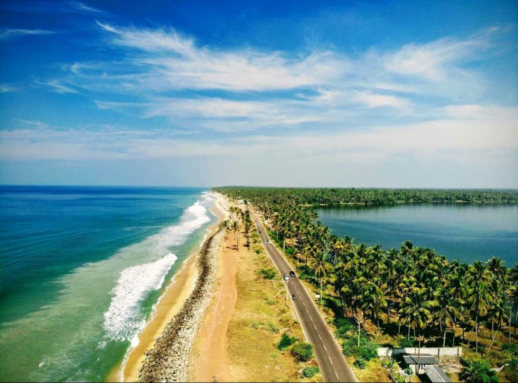 Aerial view of Kappil beach