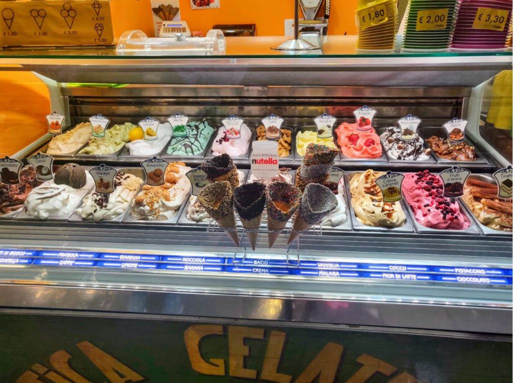 Gelato flavours in Italy