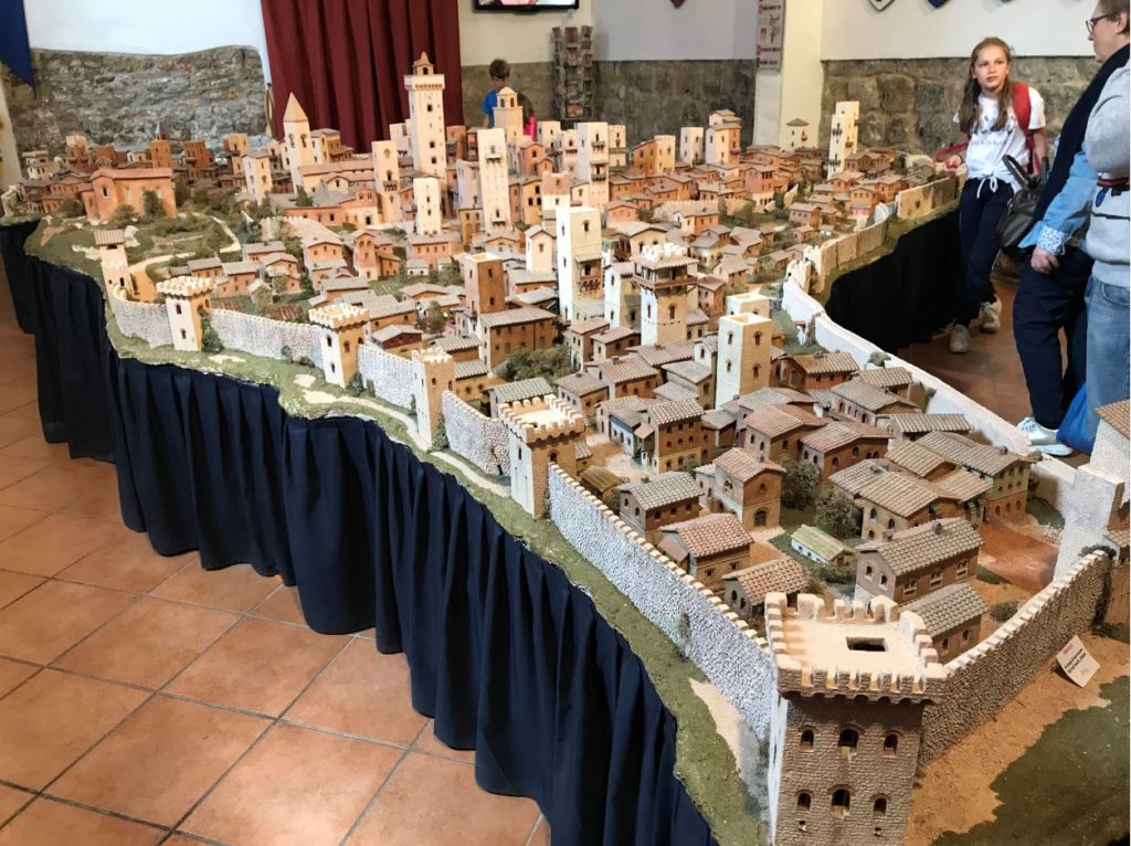 Scaled down model of St Gimingnano inside St Gimignano