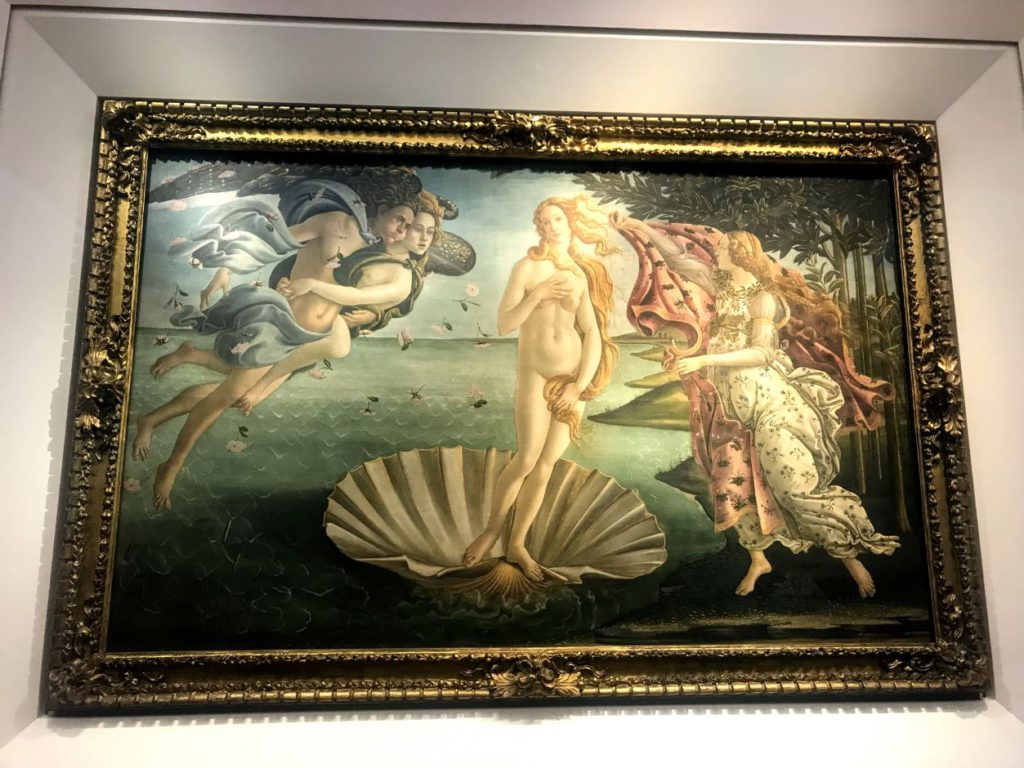 The Birth of Venus by Botticelli inside Uffizi Gallery