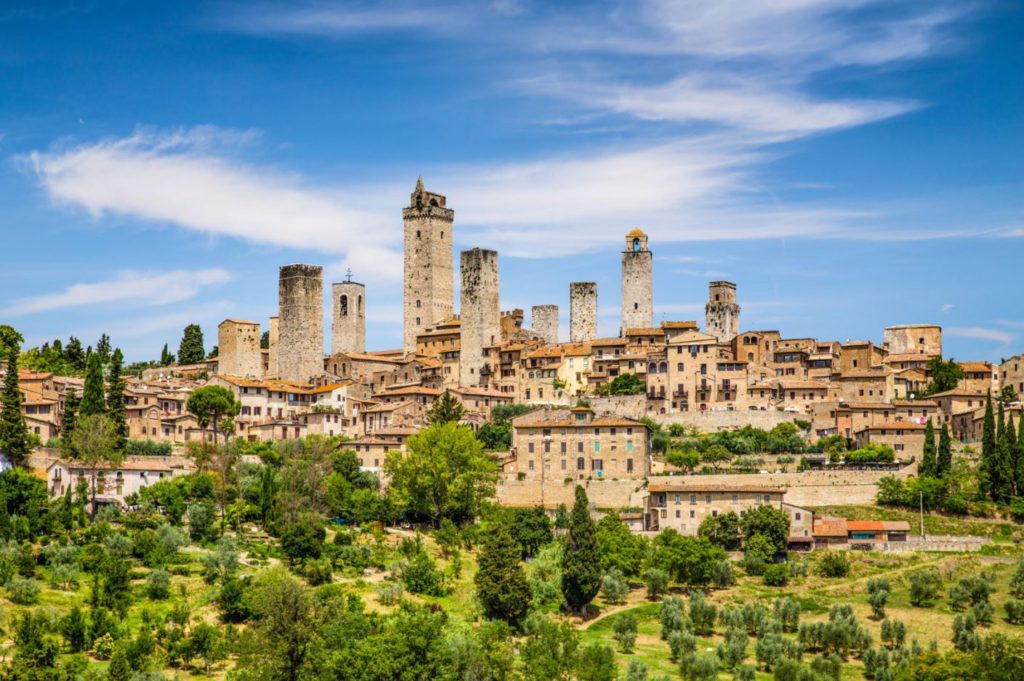 Beautiful view of the medieval town of San Gimignano, Tuscany, Italy.