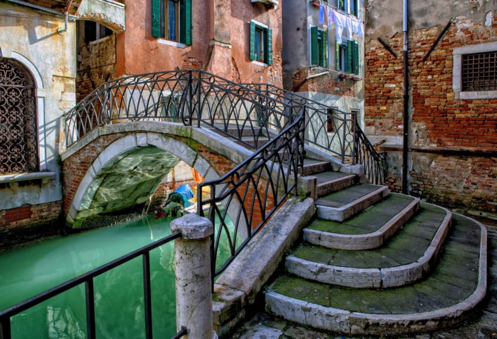 Bridges and canals in Venice, Italy