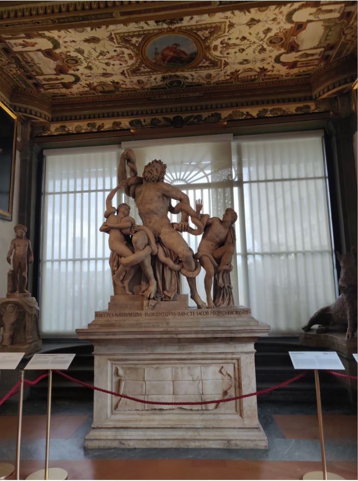 sculptures inside Uffizi gallery, Florence