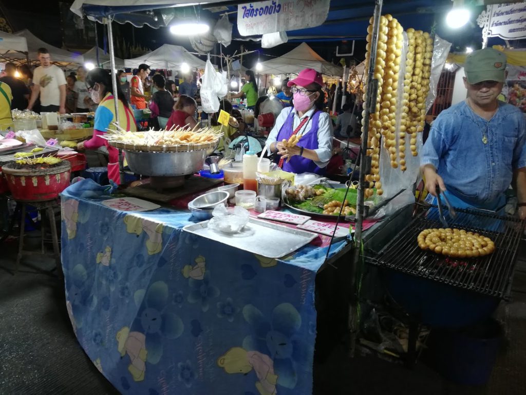 Food stalls at Chiang Rai night market