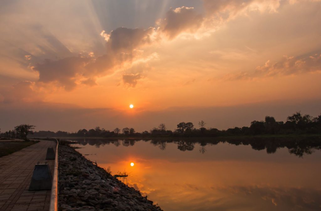 Sunset at Chiang Rai beach