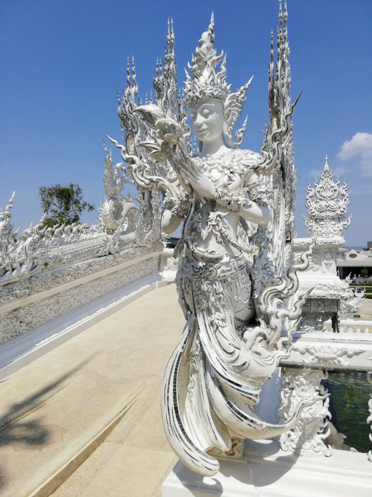 beautiful sculptures in White temple, Chiang Rai, Thailand