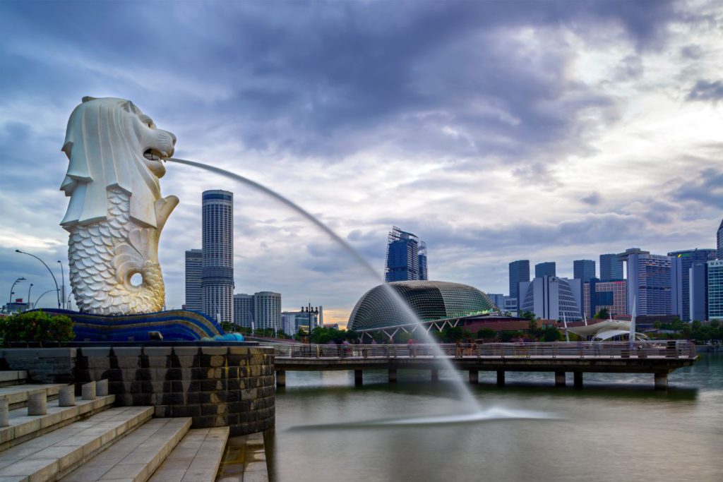 Merlion Park, Marina Bay area, Singapore