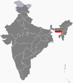 Location of Meghalaya in India