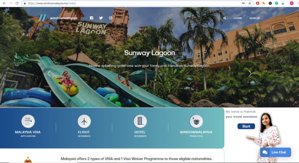 Click on Malayasia Visa option on the bottom left corner