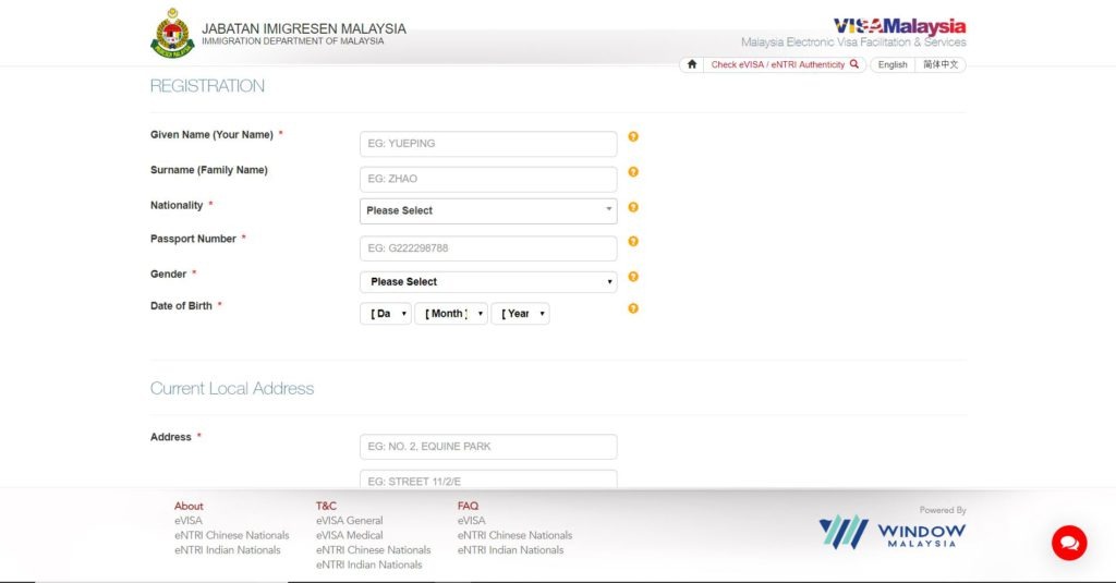 Register yourself if you are a new user, malaysia visa for Indians
