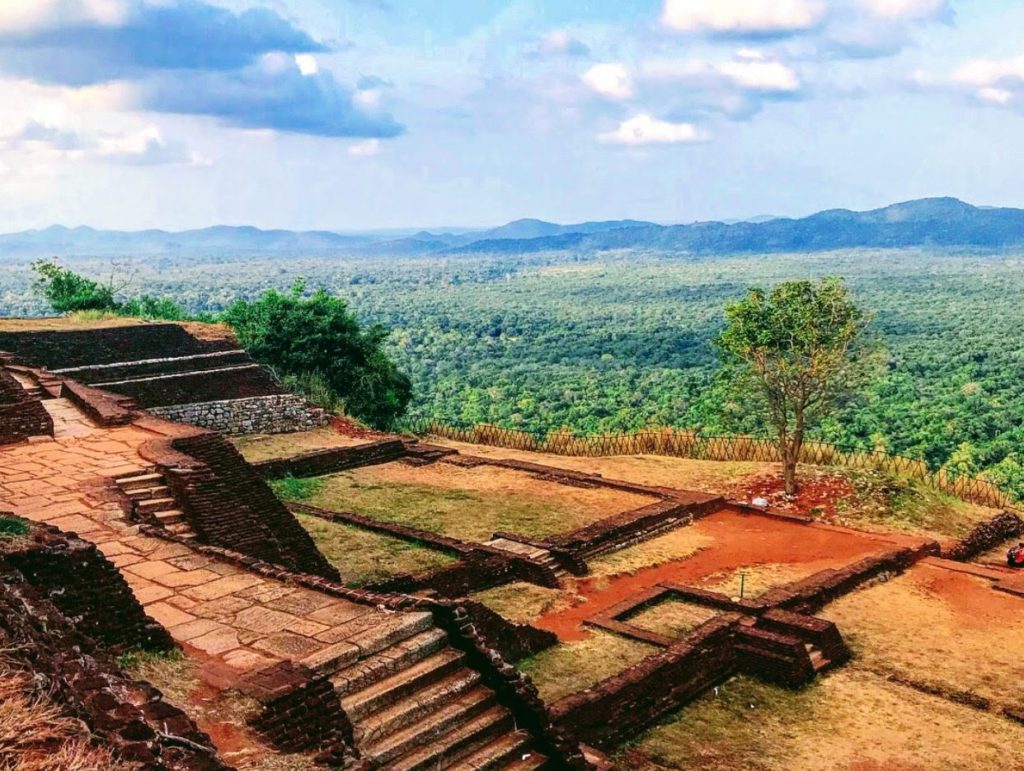 Ruins of the fort on top of Sigiriya Monolithic rock