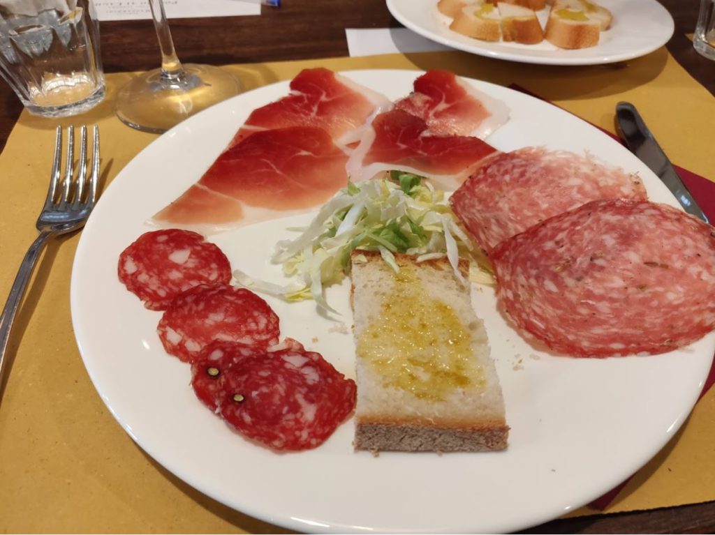 A typical Tuscan lunch with cold cuts