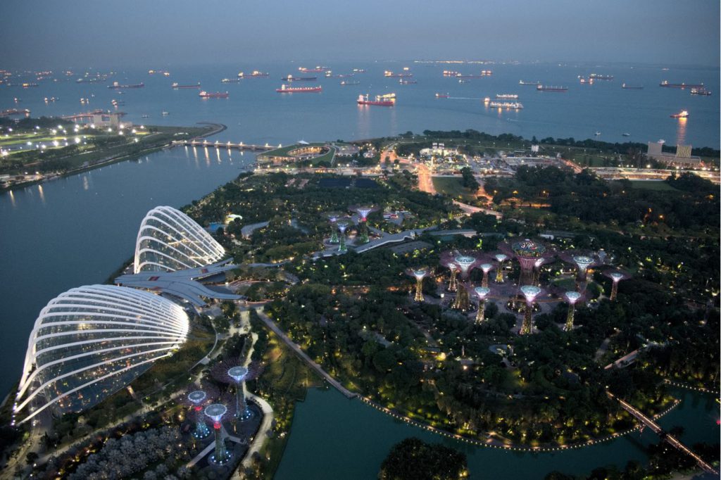 View of Gardens by the Bay from Marina bay Sands