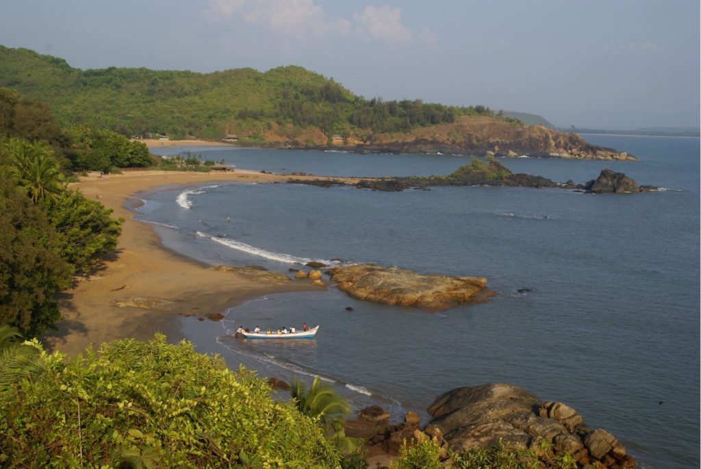 Om beach in shape of Om (when seen from the opposite end)