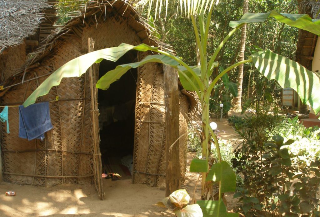 A temporary shack made of bamboo to stay in Gokarna