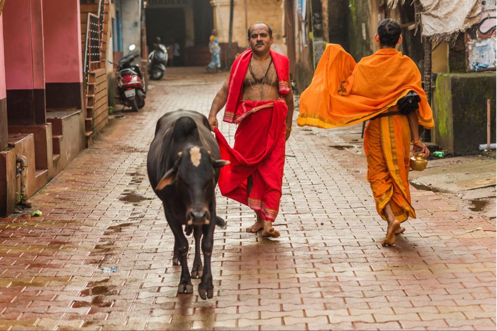 The streets of the town of Gokarna