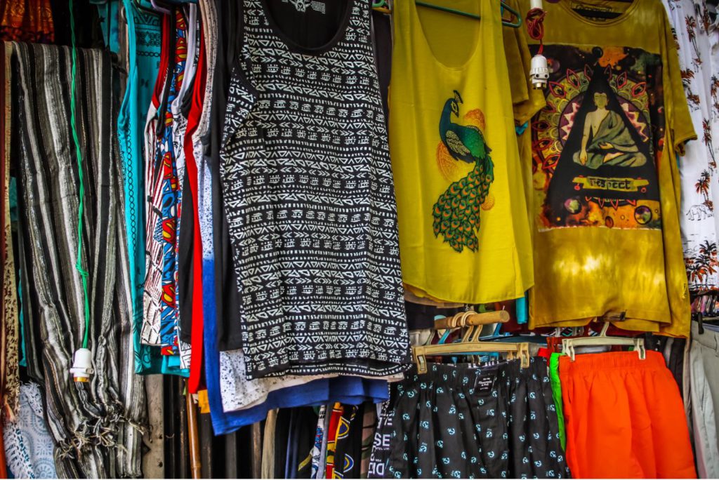 Cotton beach clothes sold in local shops in Gokarna