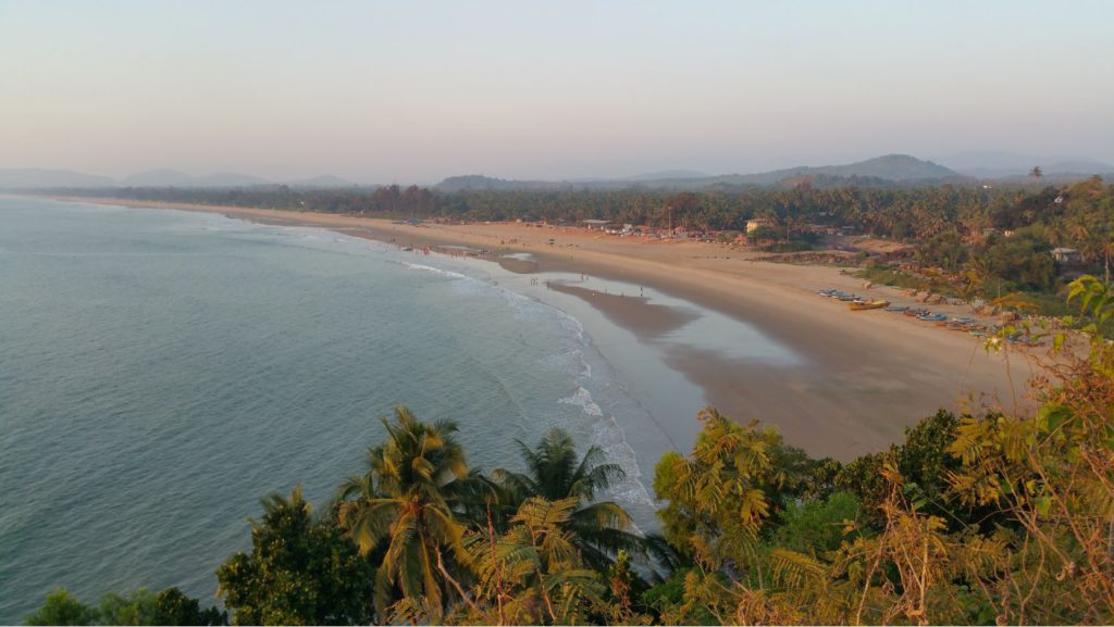 View of Kudle beach from a nearby hill