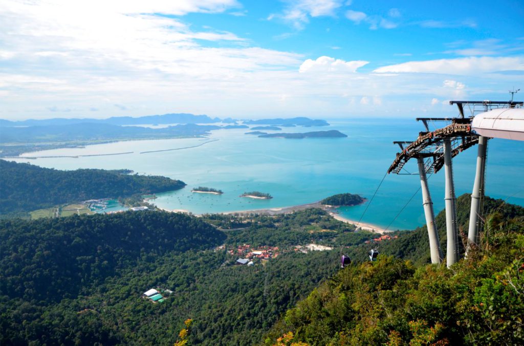 View of the Langkawi island and Andaman sea from the top