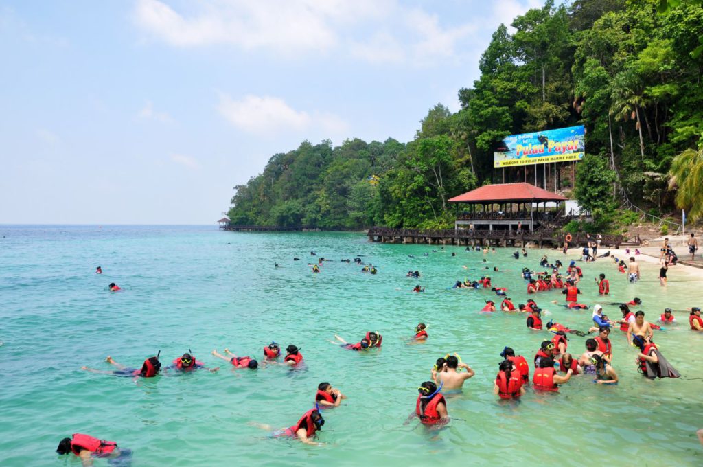 Tourists snorkeling in Marine Park, Langkawi