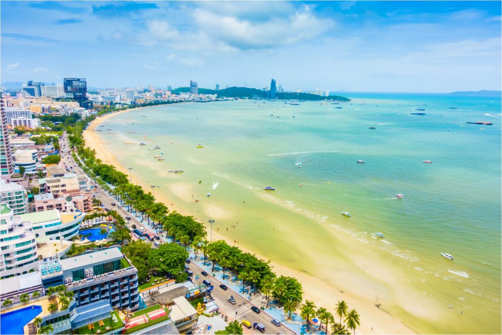 Aerial view of Pattaya beach