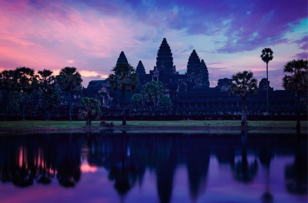 View of Angkor Wat during Sunrise