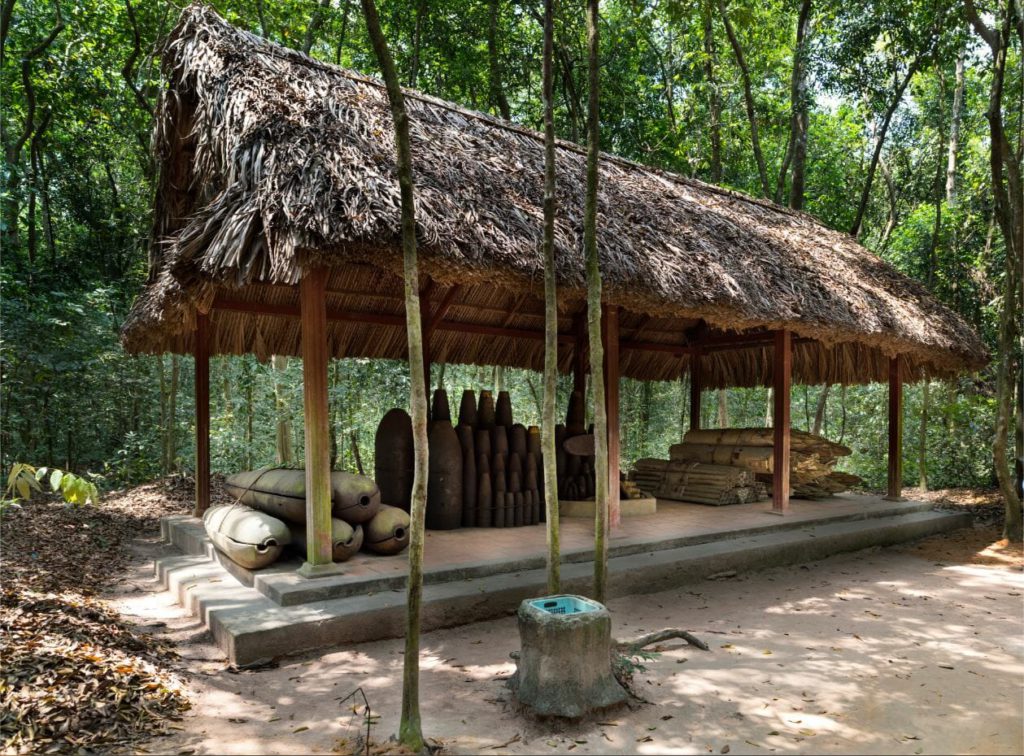 Artillery from the Vietnamese war in Cu Chi tunnels