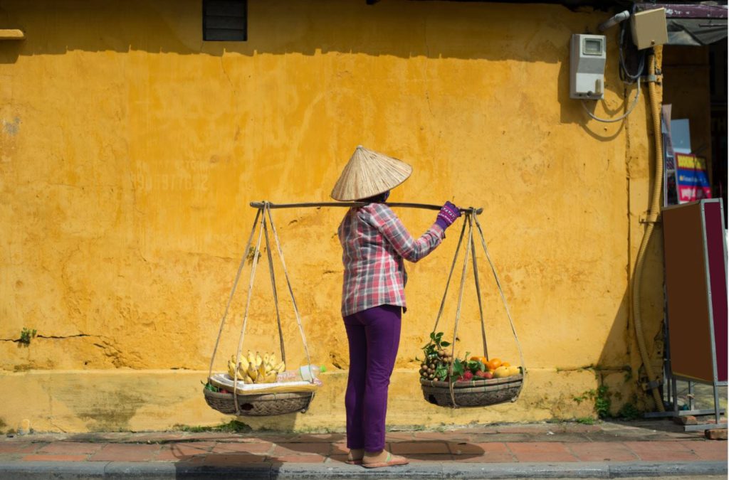 A local Vietnamese street food vendor