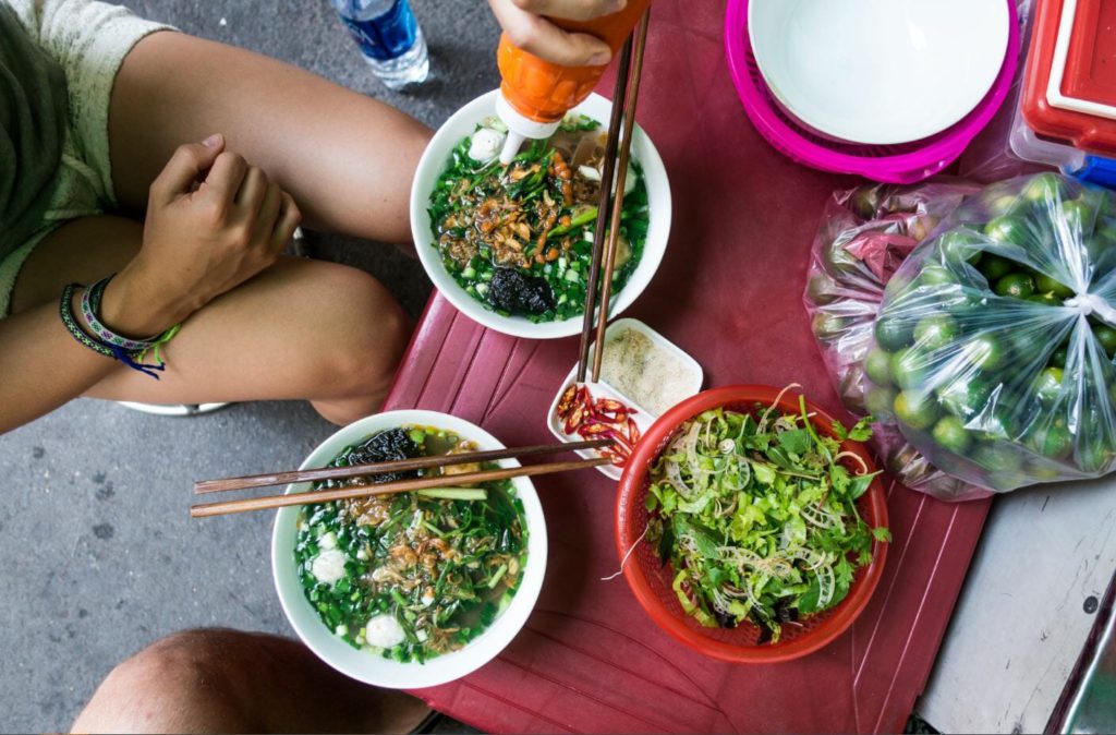 A local meal in Vietnam