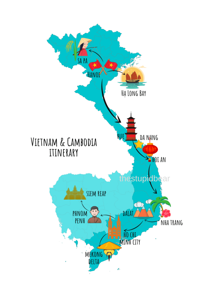 Vietnam and Cambodia travel itinerary