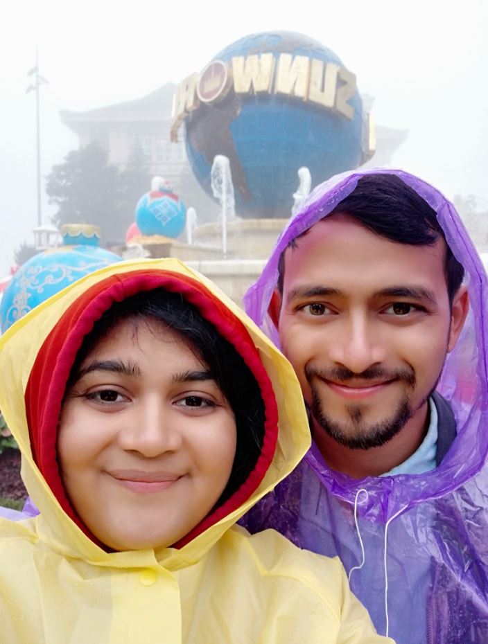 Drenched in rain, lost in mist at Ba Na Hills, Golden Bridge Ba Na hills