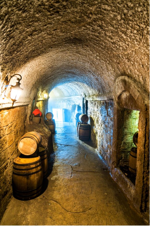 Inside wine cellar in Ba Na Hills