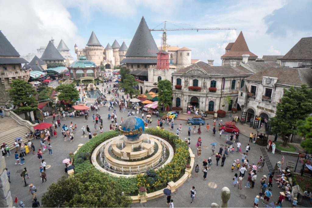 Main Square in French Village at Ba Na Hills