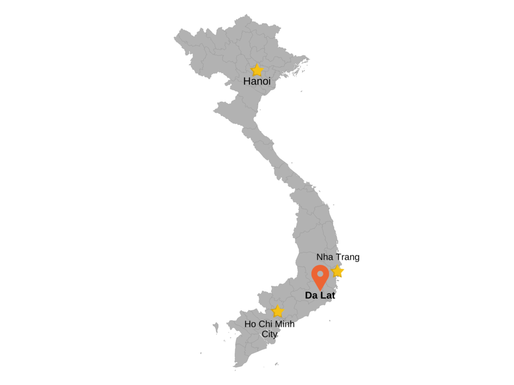 Location of Da Lat in Vietnam